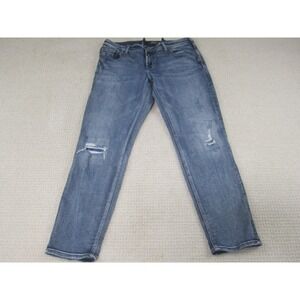 Silver Jeans Womens 32 Blue Sam Denim Distressed‎ Whiskered Skinny Ankle 32x27